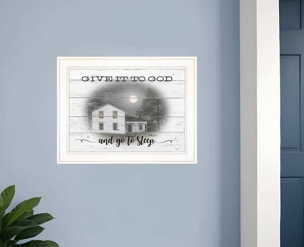 Give It To God White Framed Print Wall Art - Homeroots - Flyclothing LLC
