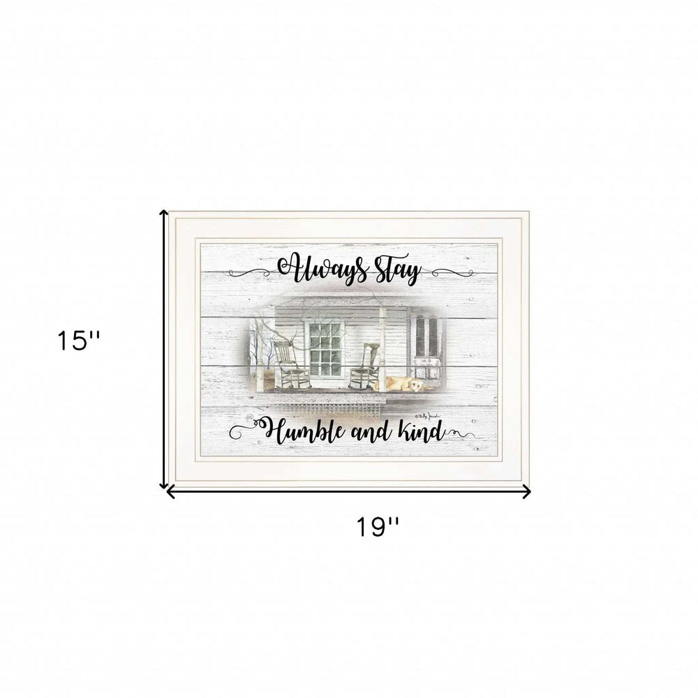 Humble and Kind 1 White Framed Print Wall Art - Homeroots - Flyclothing LLC