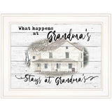 Stays At Grandmas White Framed Print Wall Art - Homeroots - Flyclothing LLC