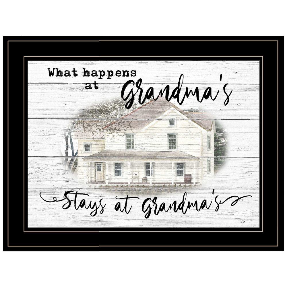 Stays At Grandmas Black Framed Print Wall Art - Homeroots - Flyclothing LLC