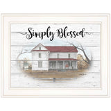 Simply Blessed Farmhouse White Framed Print Wall Art - Homeroots - Flyclothing LLC