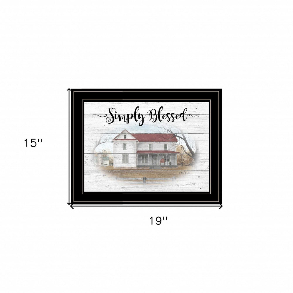 Simply Blessed Farmhouse Black Framed Print Wall Art - Homeroots - Flyclothing LLC