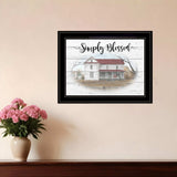 Simply Blessed Farmhouse Black Framed Print Wall Art - Homeroots - Flyclothing LLC
