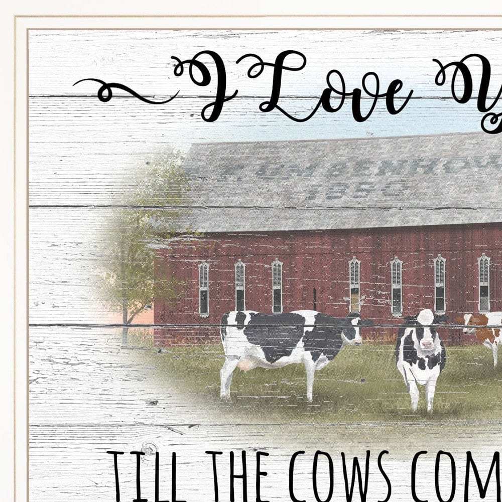 I Love You till the Cows Come Home 1 White Framed Print Wall Art - Homeroots - Flyclothing LLC