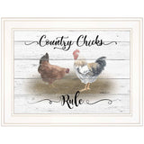 Country Chicks Rule 2 White Framed Print Wall Art - Homeroots - Flyclothing LLC