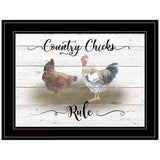 Country Chicks Rule 3 Black Framed Print Wall Art - Homeroots - Flyclothing LLC