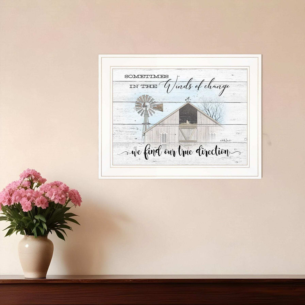 Winds Of Change Windmill on the Farm White Framed Print Wall Art - Homeroots - Flyclothing LLC