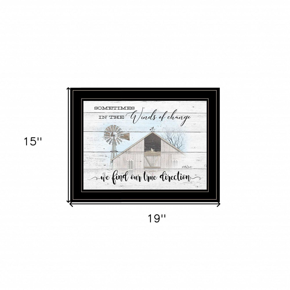 Winds Of Change Windmill on the Farm Black Framed Print Wall Art - Homeroots - Flyclothing LLC