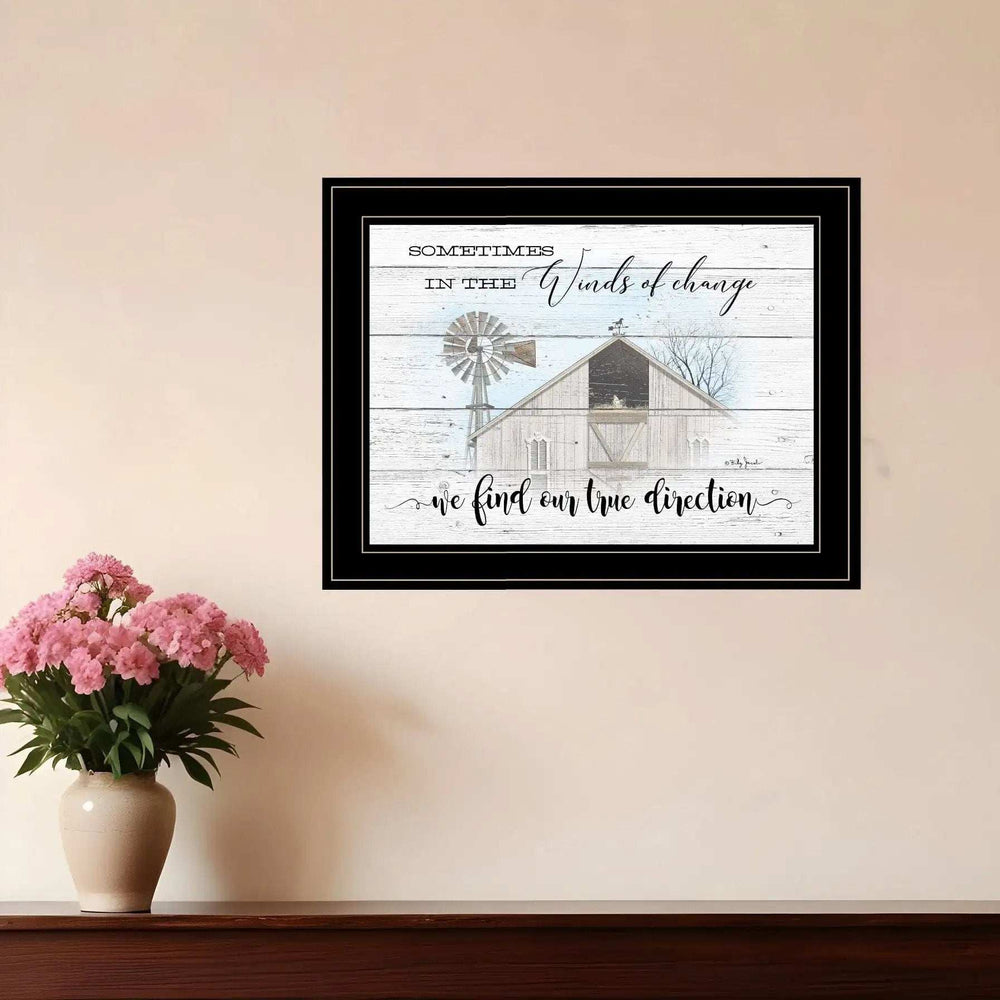 Winds Of Change Windmill on the Farm Black Framed Print Wall Art - Homeroots - Flyclothing LLC