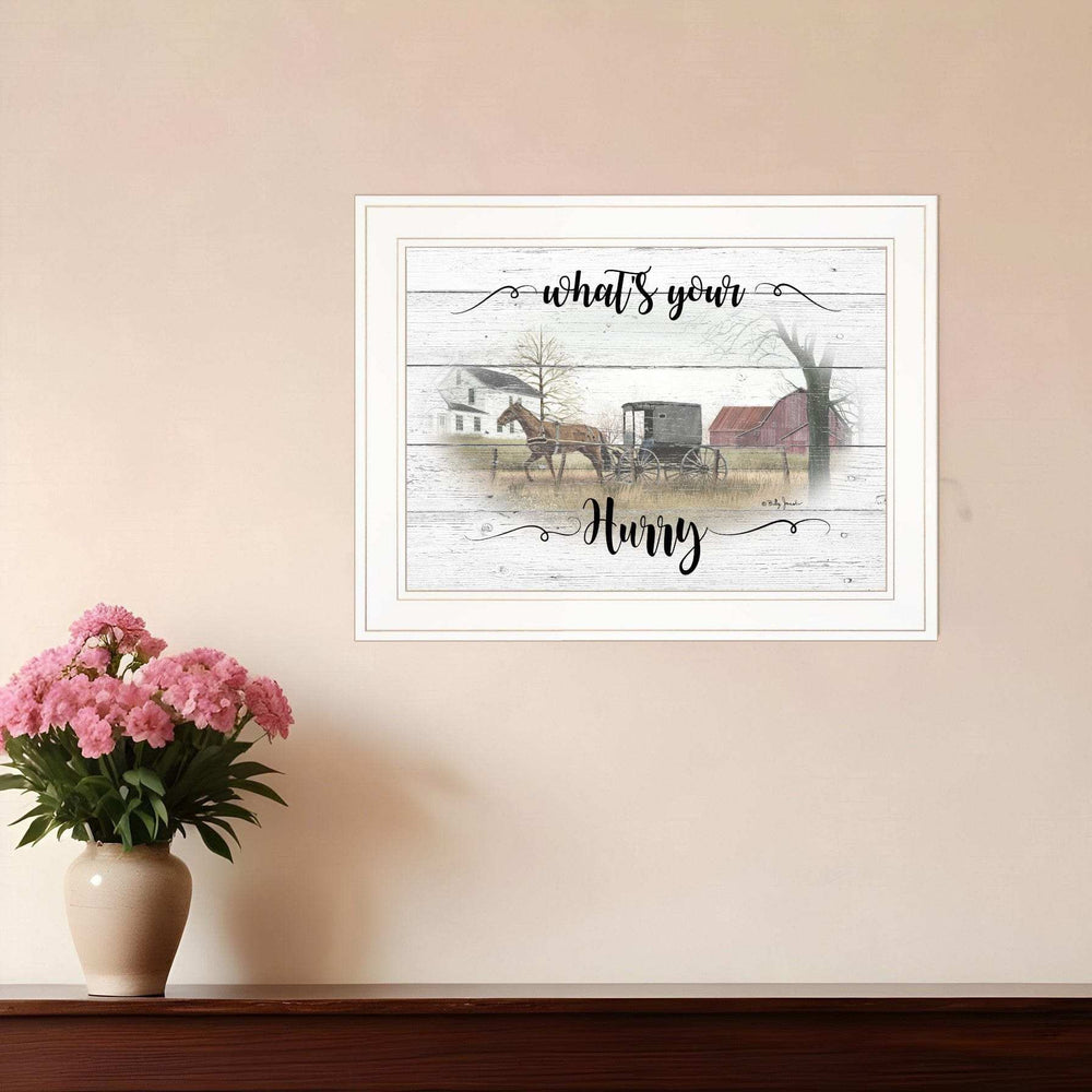 Whats Your Hurry 1 White Framed Print Wall Art - Homeroots - Flyclothing LLC