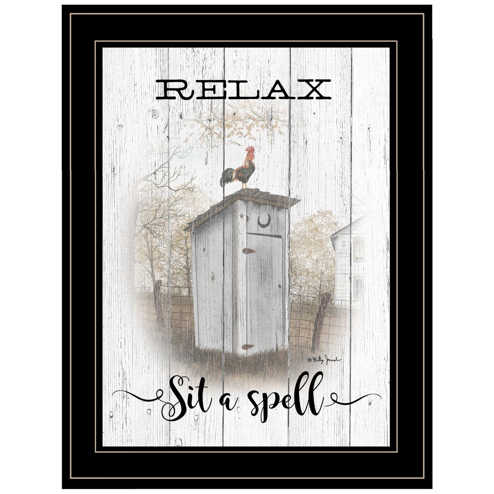 Relax Sit a Spell 2 Black Framed Print Wall Art - Homeroots - Flyclothing LLC