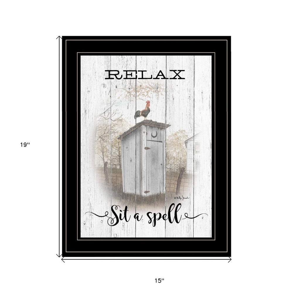 Relax Sit a Spell 2 Black Framed Print Wall Art - Homeroots - Flyclothing LLC