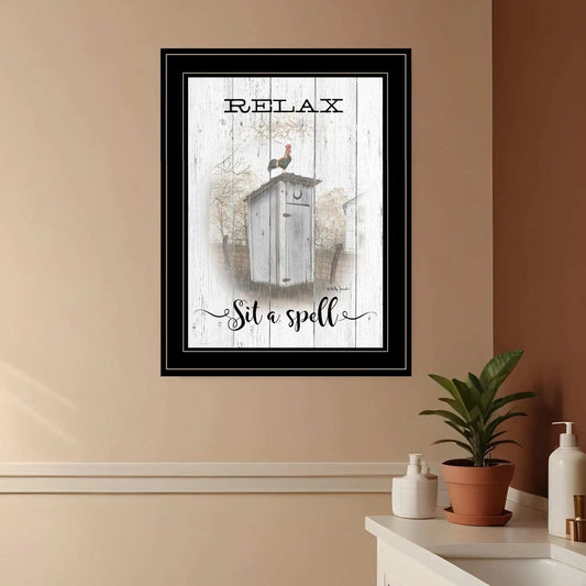 Relax Sit a Spell 2 Black Framed Print Wall Art - Homeroots - Flyclothing LLC