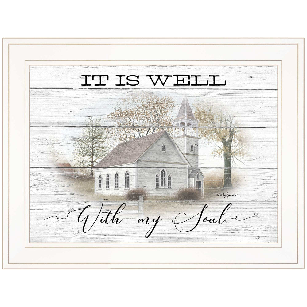 It Is Well 1 White Framed Print Wall Art - Homeroots - Flyclothing LLC
