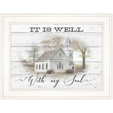 It Is Well 1 White Framed Print Wall Art - Homeroots - Flyclothing LLC