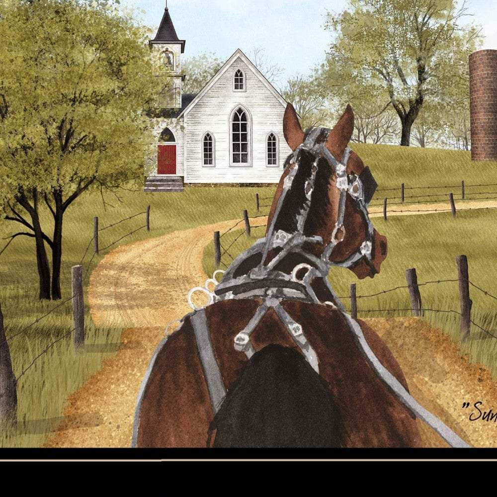 Amish on Sunday Drive 2 Black Framed Print Wall Art - Homeroots - Flyclothing LLC