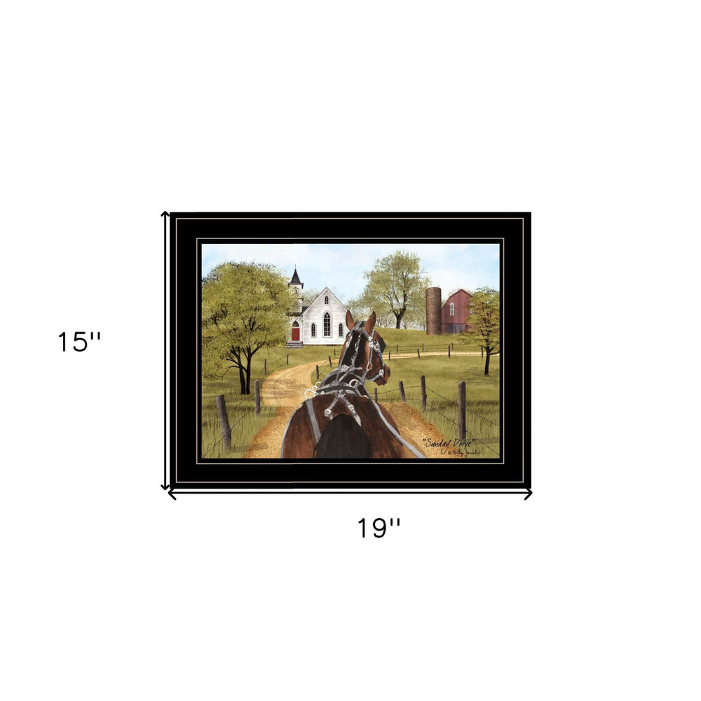 Amish on Sunday Drive 2 Black Framed Print Wall Art - Homeroots - Flyclothing LLC