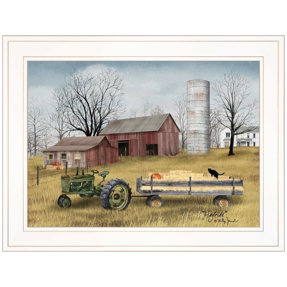 Hayride 1 White Framed Print Wall Art - Homeroots - Flyclothing LLC