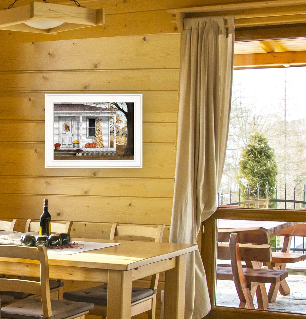 Autumn Greetings 1 White Framed Print Wall Art - Homeroots - Flyclothing LLC