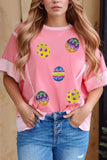 Sequined Easter Egg Short Sleeve T-Shirt - Trendsi - Flyclothing LLC