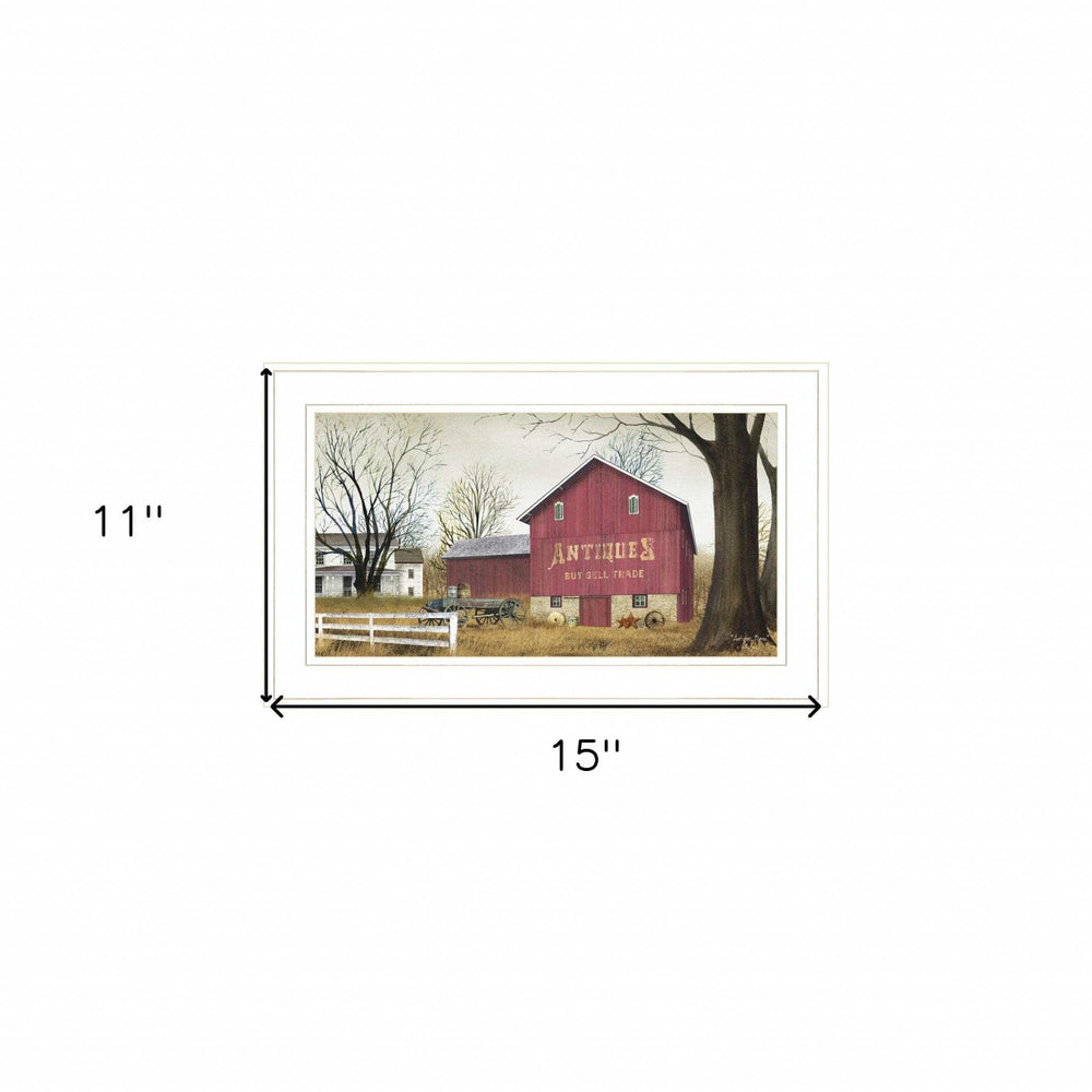 Antique Barn 1 White Framed Print Wall Art - Homeroots - Flyclothing LLC