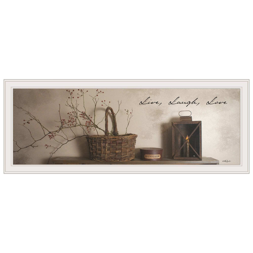 Live Laugh and Love 3 White Framed Print Wall Art - Homeroots - Flyclothing LLC