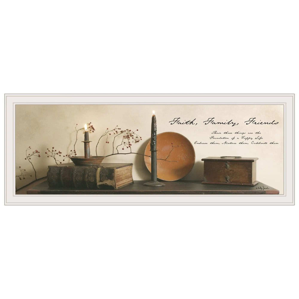Faith Family Friends 1 White Framed Print Wall Art - Homeroots - Flyclothing LLC