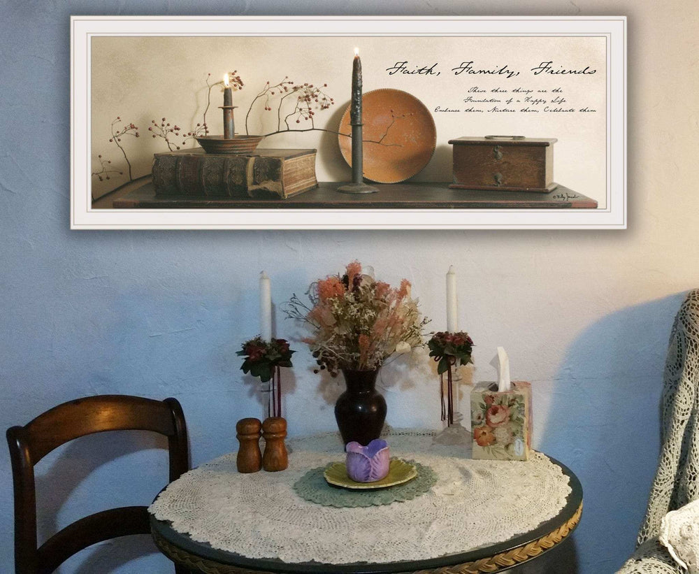 Faith Family Friends 1 White Framed Print Wall Art - Homeroots - Flyclothing LLC