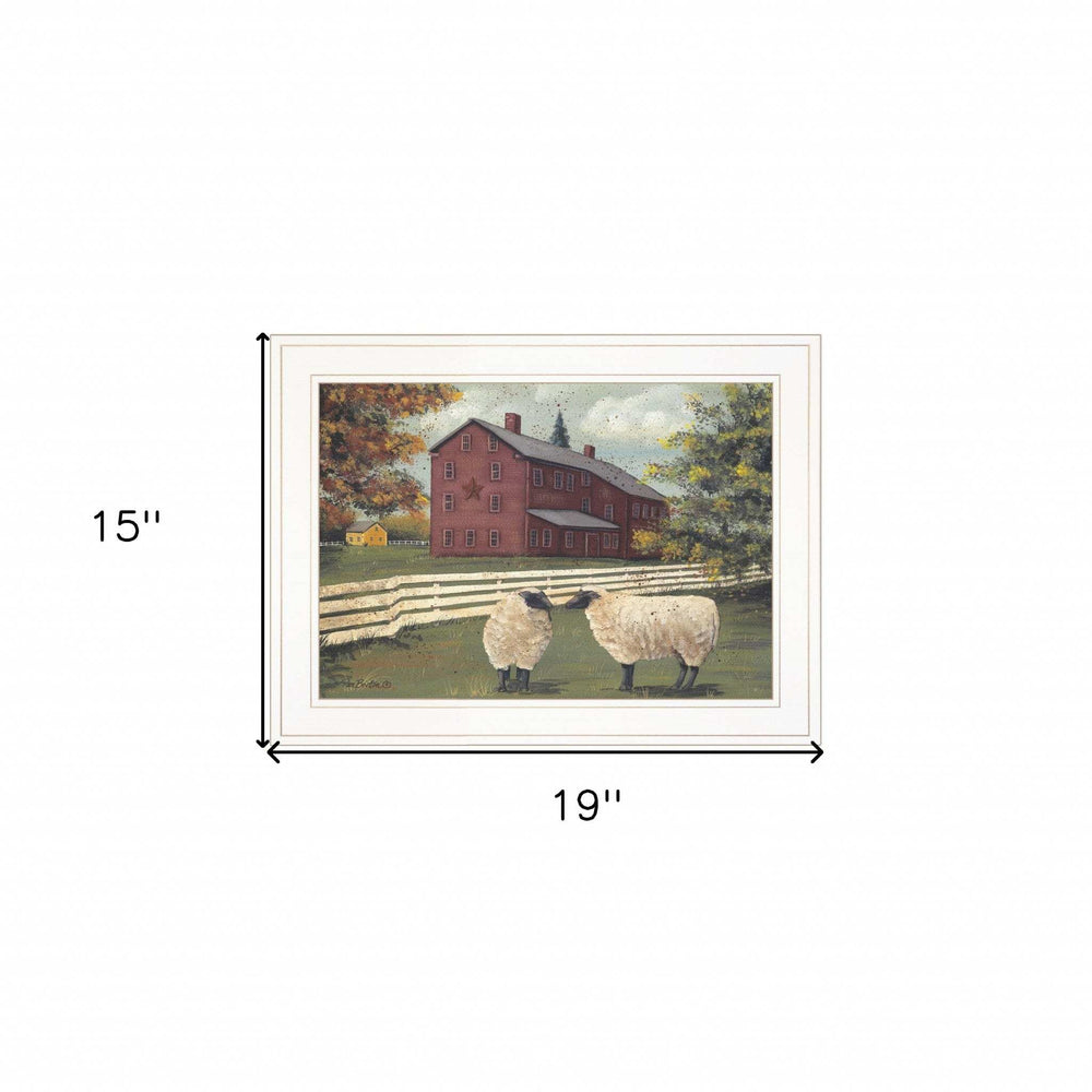 Hancock Sheep 2 White Framed Print Wall Art - Homeroots - Flyclothing LLC