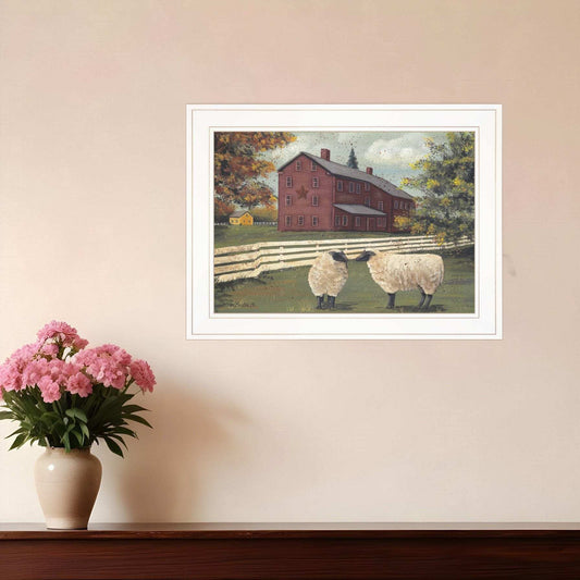 Hancock Sheep 2 White Framed Print Wall Art - Homeroots - Flyclothing LLC