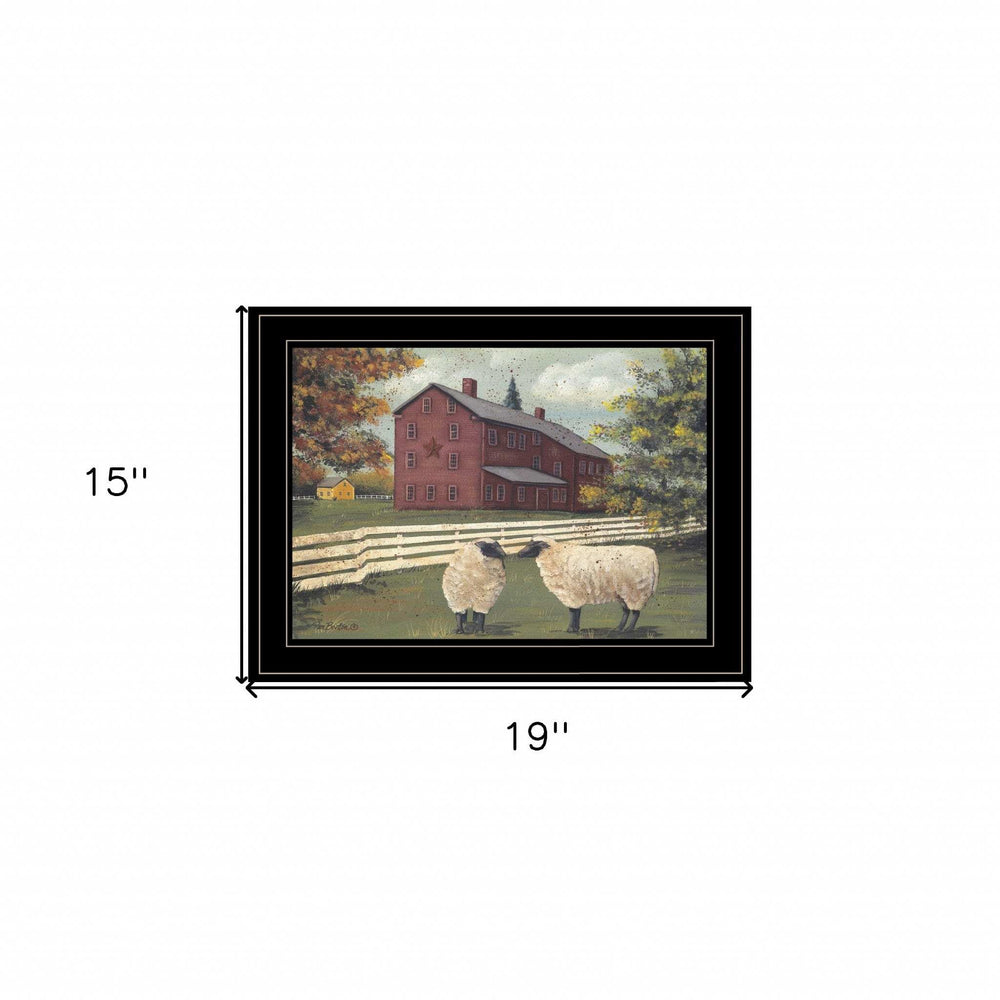 Hancock Sheep 3 Black Framed Print Wall Art - Homeroots - Flyclothing LLC