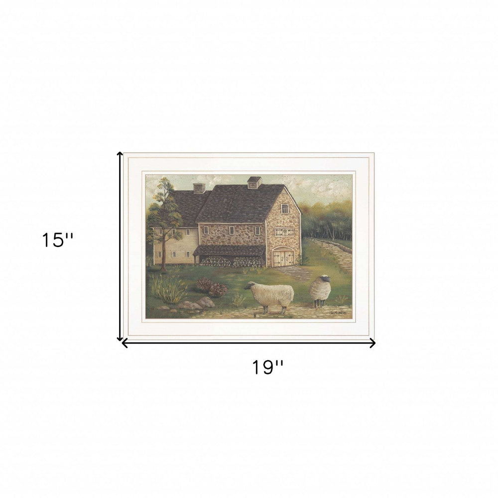 Stone Barn 2 White Framed Print Wall Art - Homeroots - Flyclothing LLC