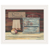 Clean Towels 2 White Framed Print Bathroom Wall Art - Homeroots - Flyclothing LLC