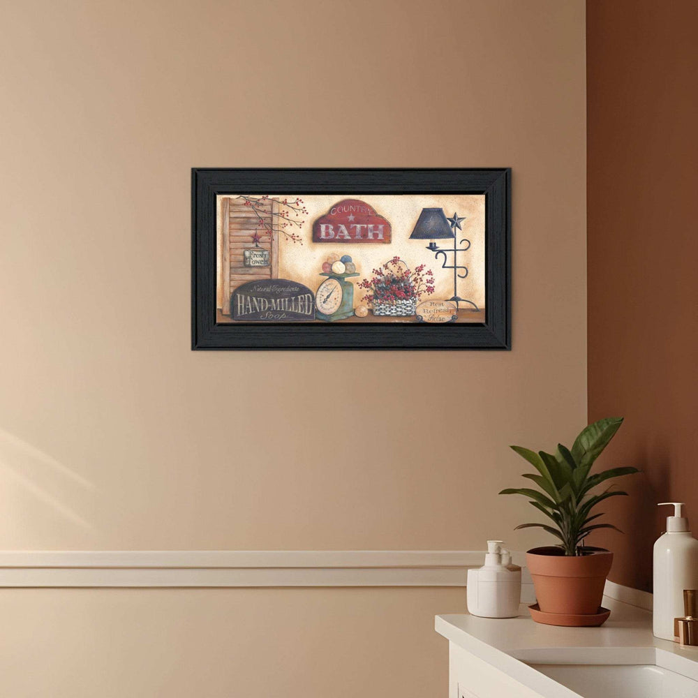 Country Bath 9 Black Framed Print Bathroom Wall Art - Homeroots - Flyclothing LLC