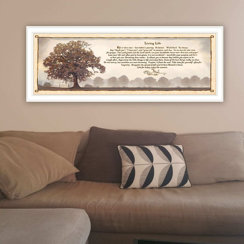 Living Life 10 White Framed Print Wall Art - Homeroots - Flyclothing LLC
