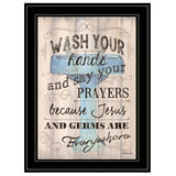 Wash Your Hands 4 Black Framed Print Bathroom Wall Art - Homeroots - Flyclothing LLC