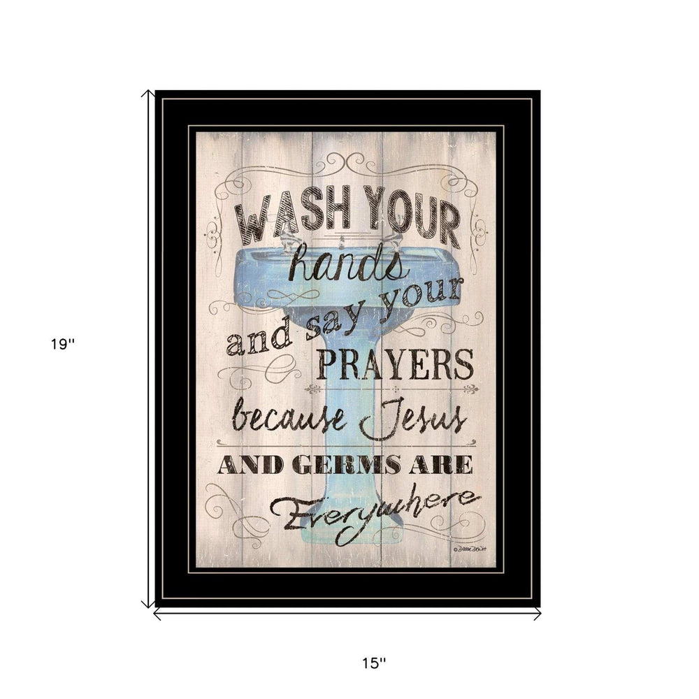 Wash Your Hands 4 Black Framed Print Bathroom Wall Art - Homeroots - Flyclothing LLC