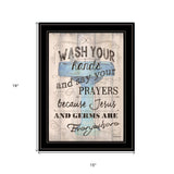 Wash Your Hands 4 Black Framed Print Bathroom Wall Art - Homeroots - Flyclothing LLC