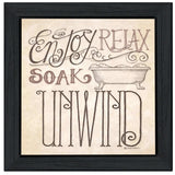 Soak and Relax 4 Black Framed Print Bathroom Wall Art - Homeroots - Flyclothing LLC
