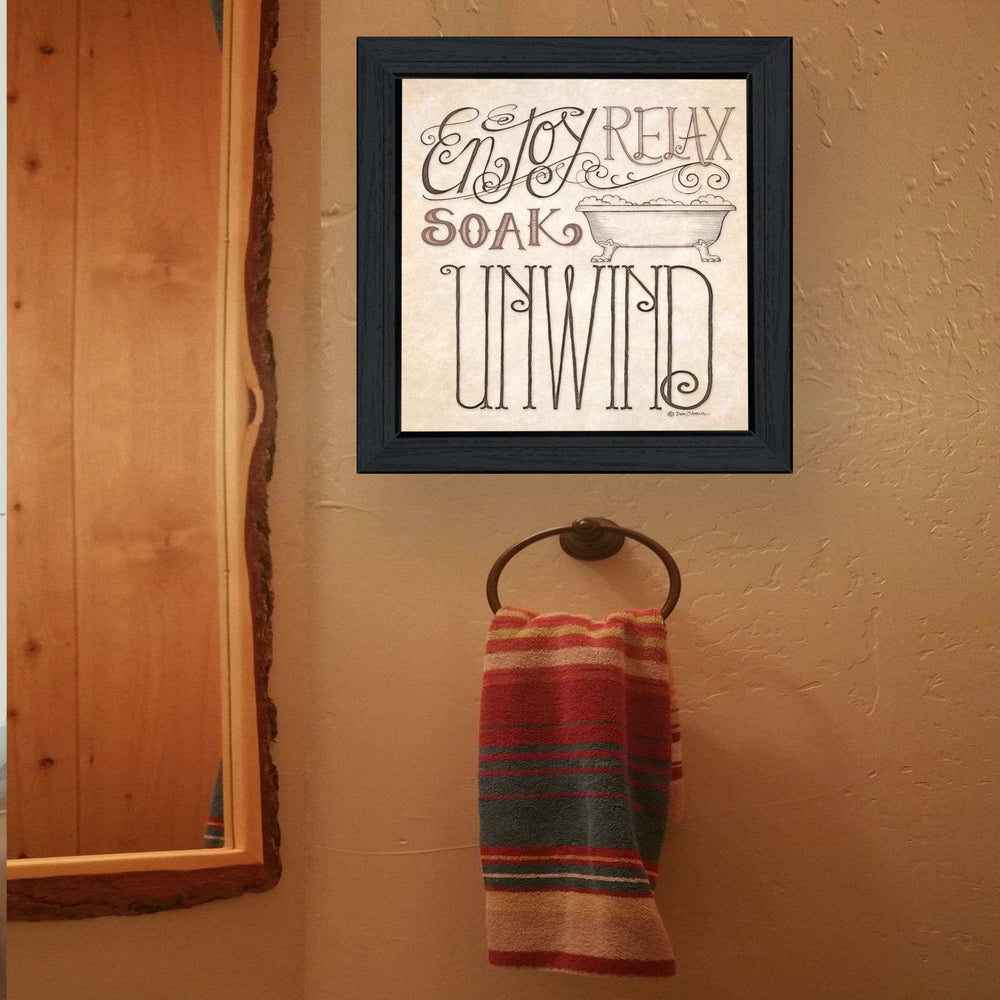 Soak and Relax 4 Black Framed Print Bathroom Wall Art - Homeroots - Flyclothing LLC