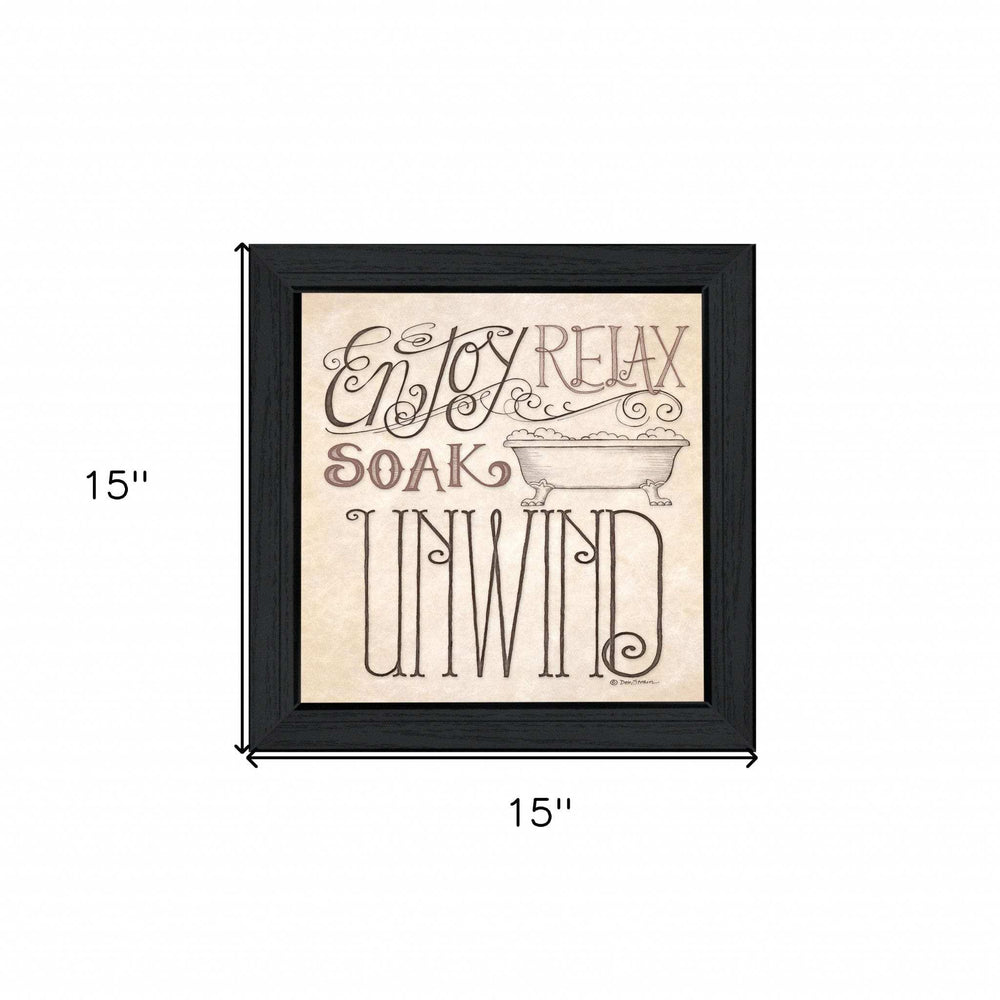 Soak and Relax 4 Black Framed Print Bathroom Wall Art - Homeroots - Flyclothing LLC
