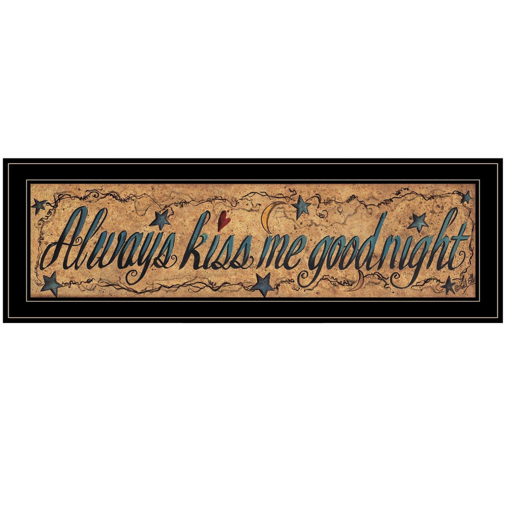 Always Kiss Me Goodnight 3 Black Framed Print Wall Art - Homeroots - Flyclothing LLC
