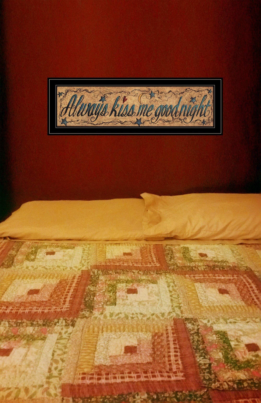 Always Kiss Me Goodnight 3 Black Framed Print Wall Art - Homeroots - Flyclothing LLC