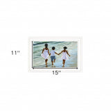 Running on the Beach 2 White Framed Print Wall Art - Homeroots - Flyclothing LLC