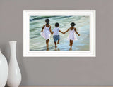 Running on the Beach 2 White Framed Print Wall Art - Homeroots - Flyclothing LLC