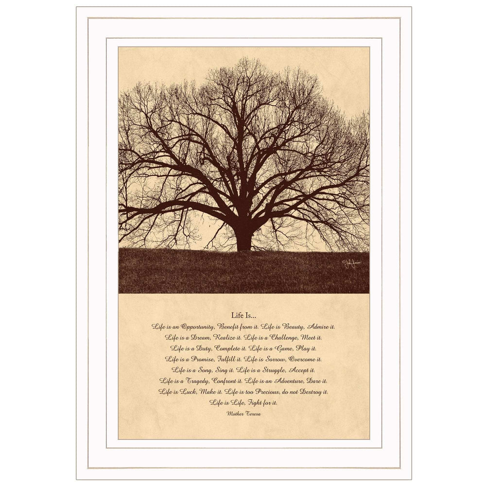 Life Is 5 White Framed Print Wall Art - Homeroots - Flyclothing LLC