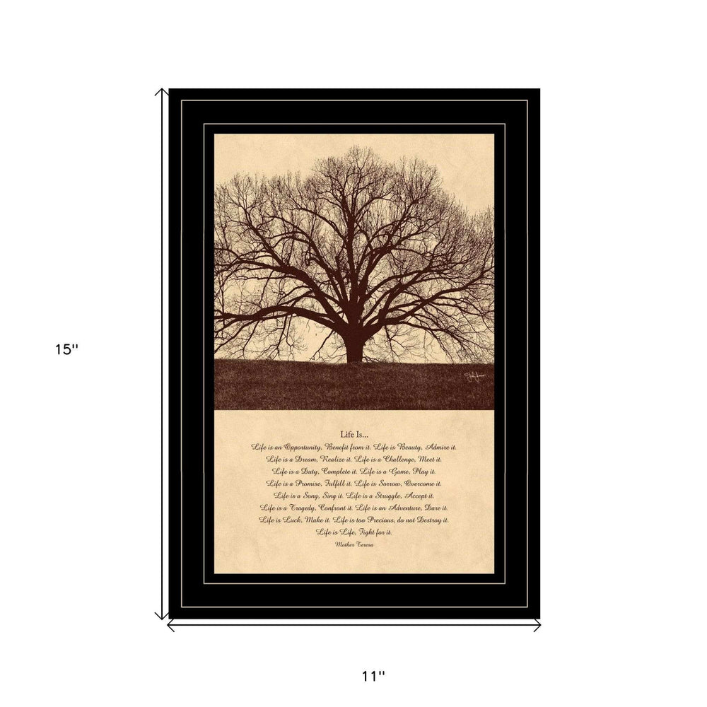Life Is 7 Black Framed Print Wall Art - Homeroots - Flyclothing LLC