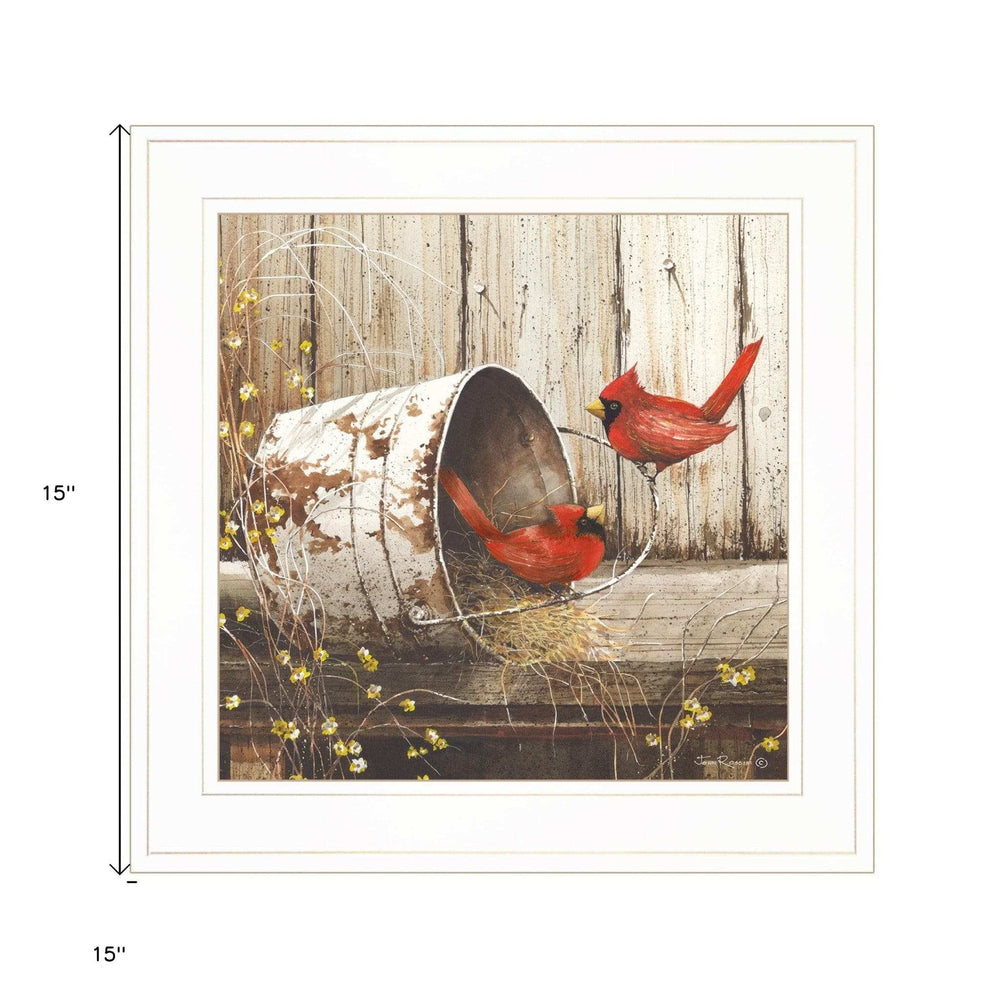 Playing Around 15x15 White Framed Print Wall Art - Homeroots - Flyclothing LLC