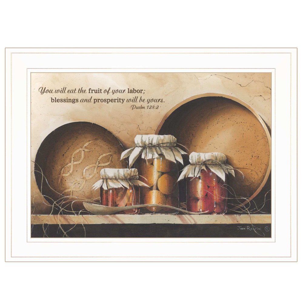 Blessings and Prosperity 2 White Framed Print Wall Art - Homeroots - Flyclothing LLC