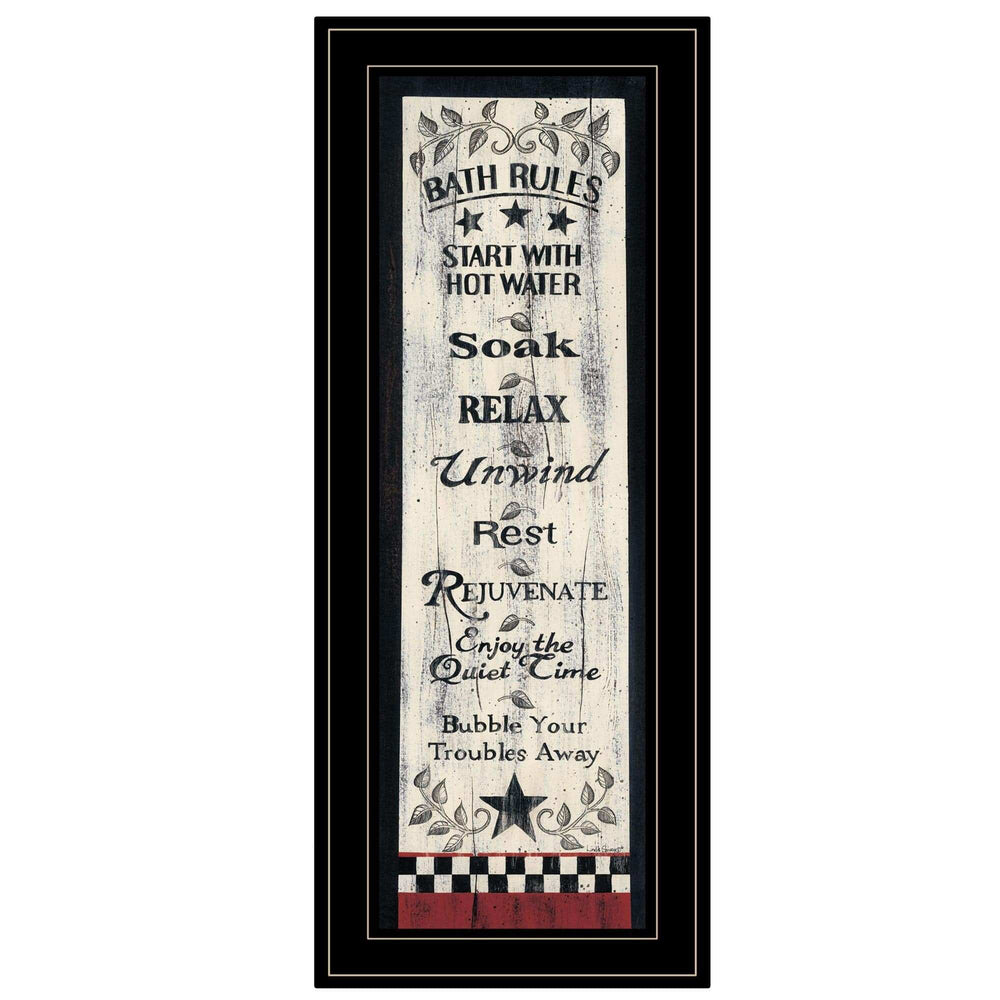 Bath Rules 5 Black Framed Print Bathroom Wall Art - Homeroots - Flyclothing LLC